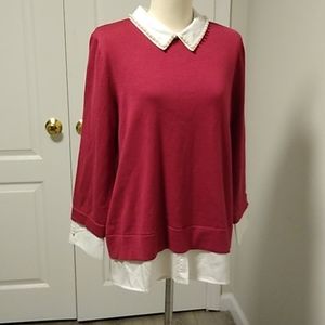 Nwt Karl Lagerfeld sweater attached shirt under M